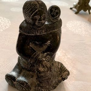 Inuit black soapstone sculpture
